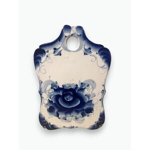 Vintage Gzhel Porcelain Cheese Cutting Board Russia